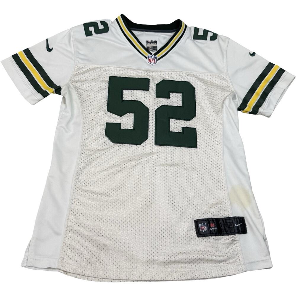 NIKE NFL White Green Bay Packers Clay Matthews #52 Jersey Women’s Size Large